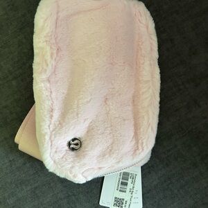 Pink Faux Fur Lululemon Beltbag